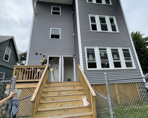 View on the front door of the house